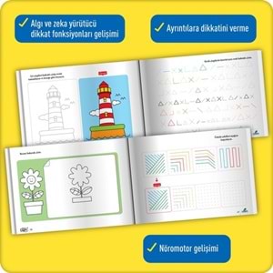 Adeda Dikkatli Çizgiler 5-7 Yaş Okuldan Önce Serisi 3 Kitap Set