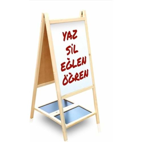 Hobi Eğitim Dünyası Ayaklı Yazı Tahtası - Çift Taraflı