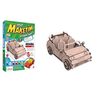 Giftölye 3D Ahşap Araba