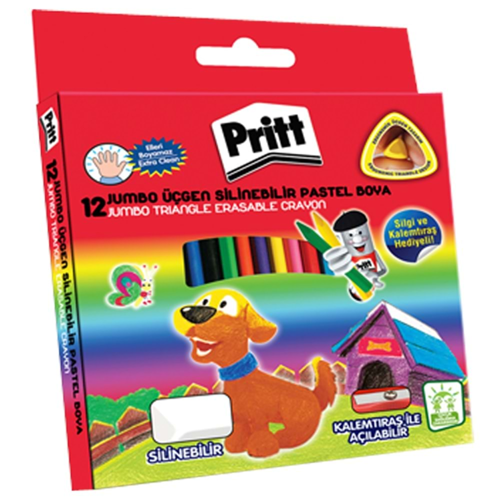 Pritt Pastel Mum Boya Jumbo Üçgen 12 Renk