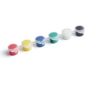 Akrilik Boya 6 Lı(Yuvarlak Plastik) Küçük