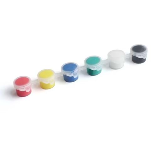 Akrilik Boya 6 Lı(Yuvarlak Plastik) Küçük
