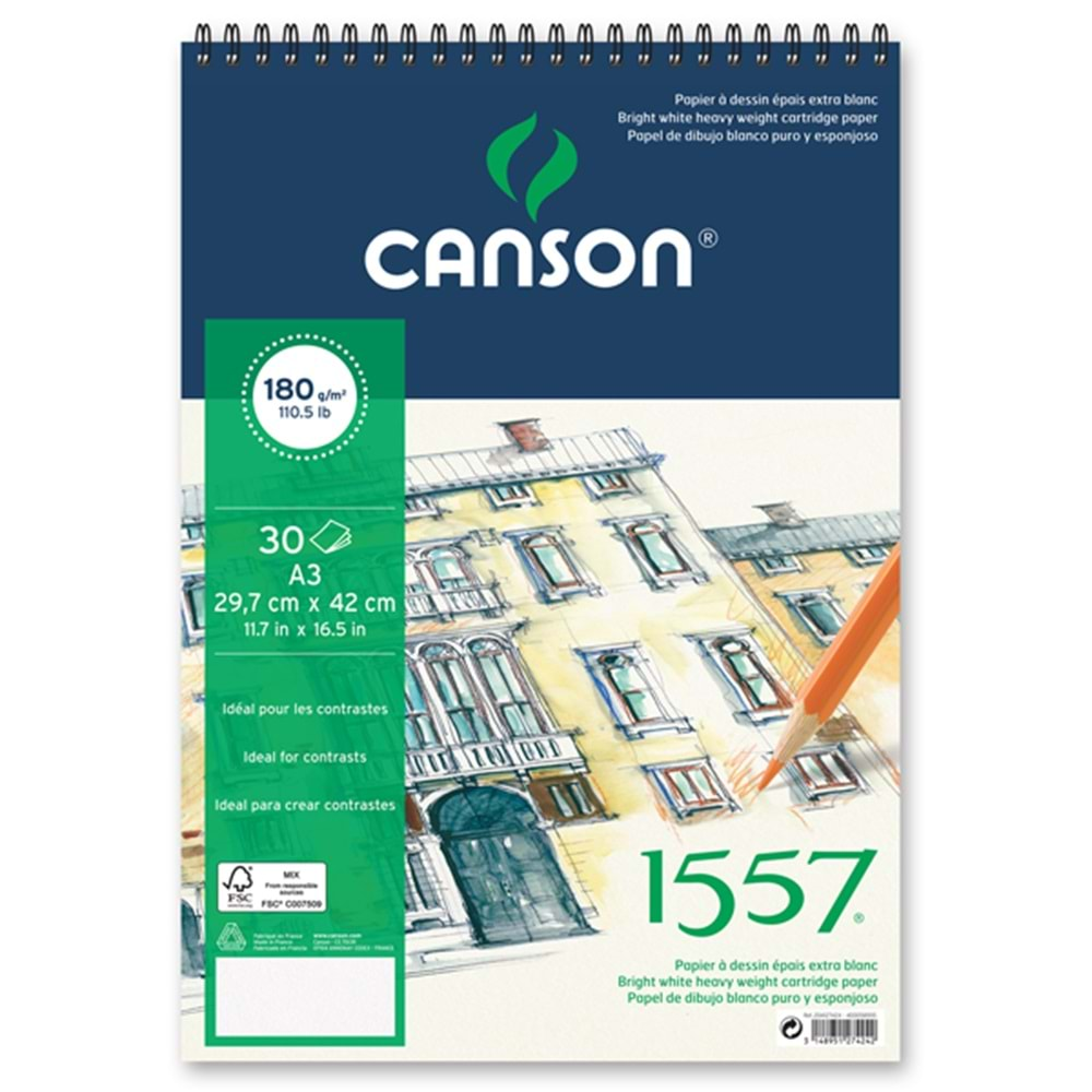 Canson 1557 Resim Blok 180Gr A4 20Yp