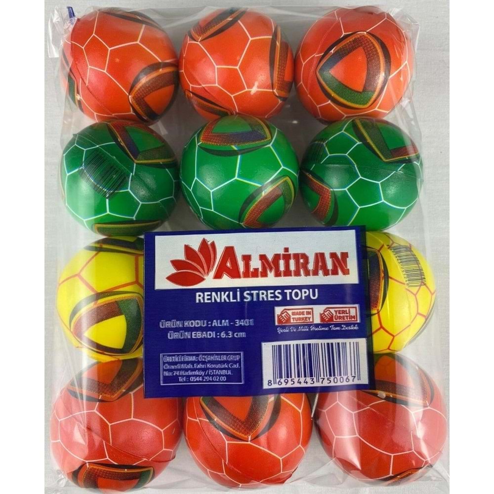 Almiran Stres Topu 6.3 cm Renkli (1 Adet)