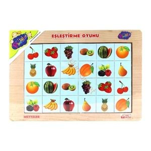 Playwood Ahşap Eğitici 4 Çeşit Eşleştirme Karışık Meyve