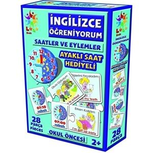 Laço Kids Puzzle İngilizce Saatler ve Eylemler 28 Parça