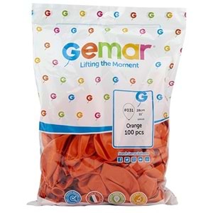 Metalik Balon Gm110 28Cm 100 Lü Turuncu 031