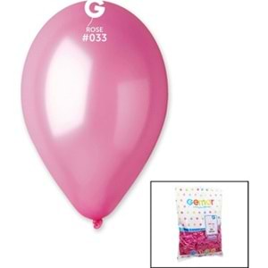 Metalik Balon Gm110 28Cm 100 Lü Pembe 033