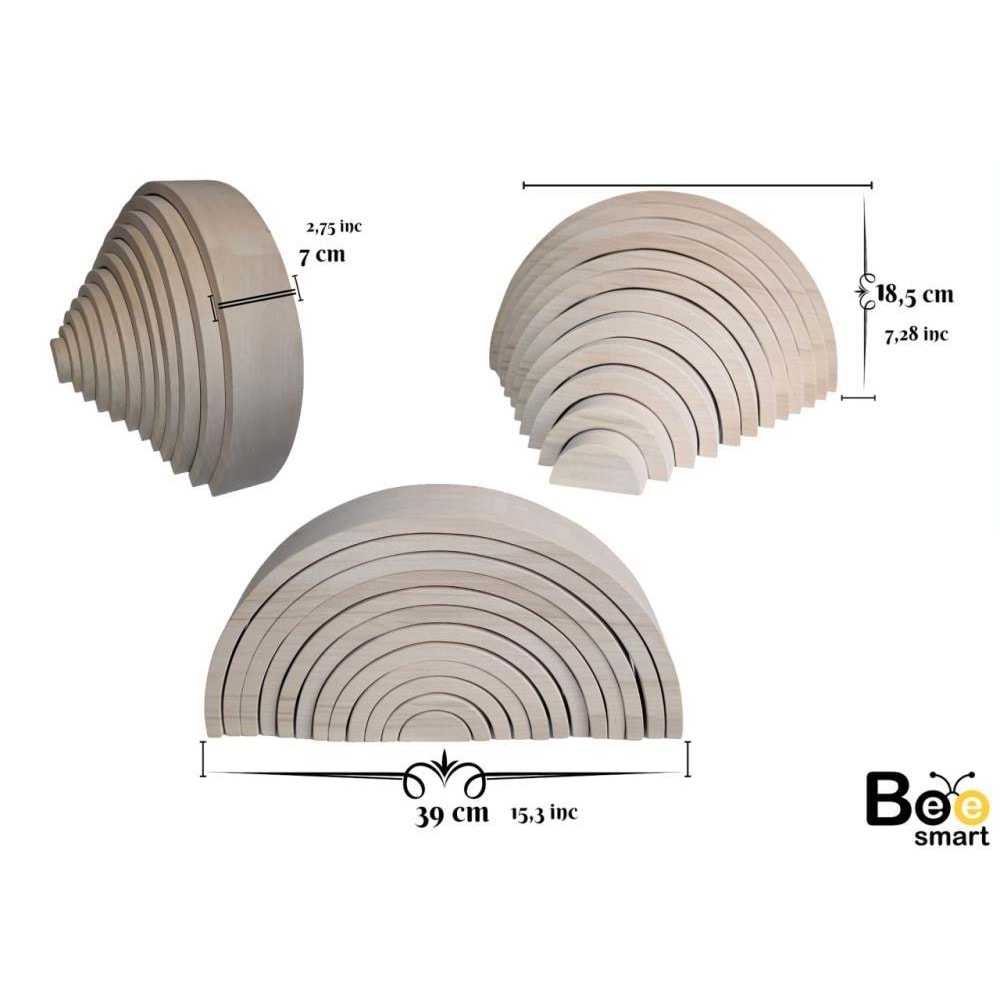 Azur Yayıncılık Bee Waldorf 12 Li Gökkuşağı 30Cm Natural Küçük