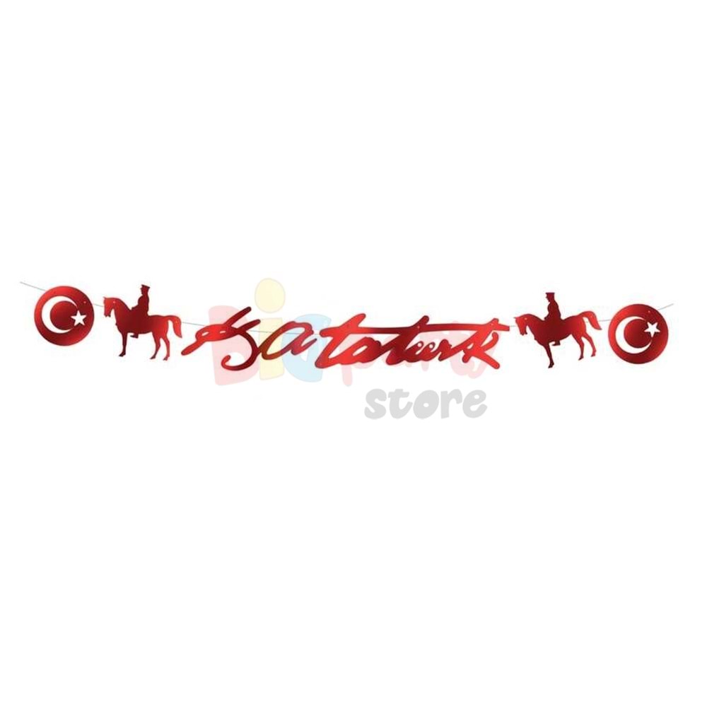 Dekoratif Banner KAtatürk Kırmızı 16x112cm