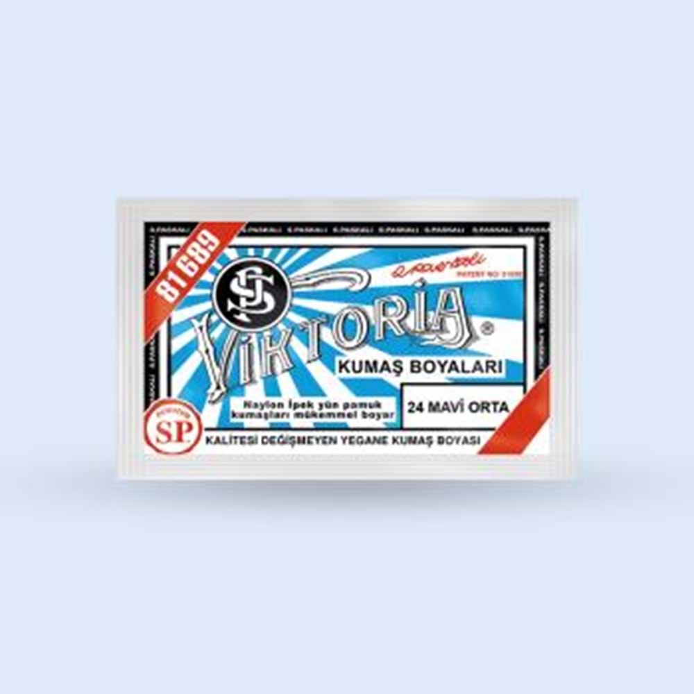 Victoria Toz Kumaş Boyası - 24 Mavi Orta 10 Gr