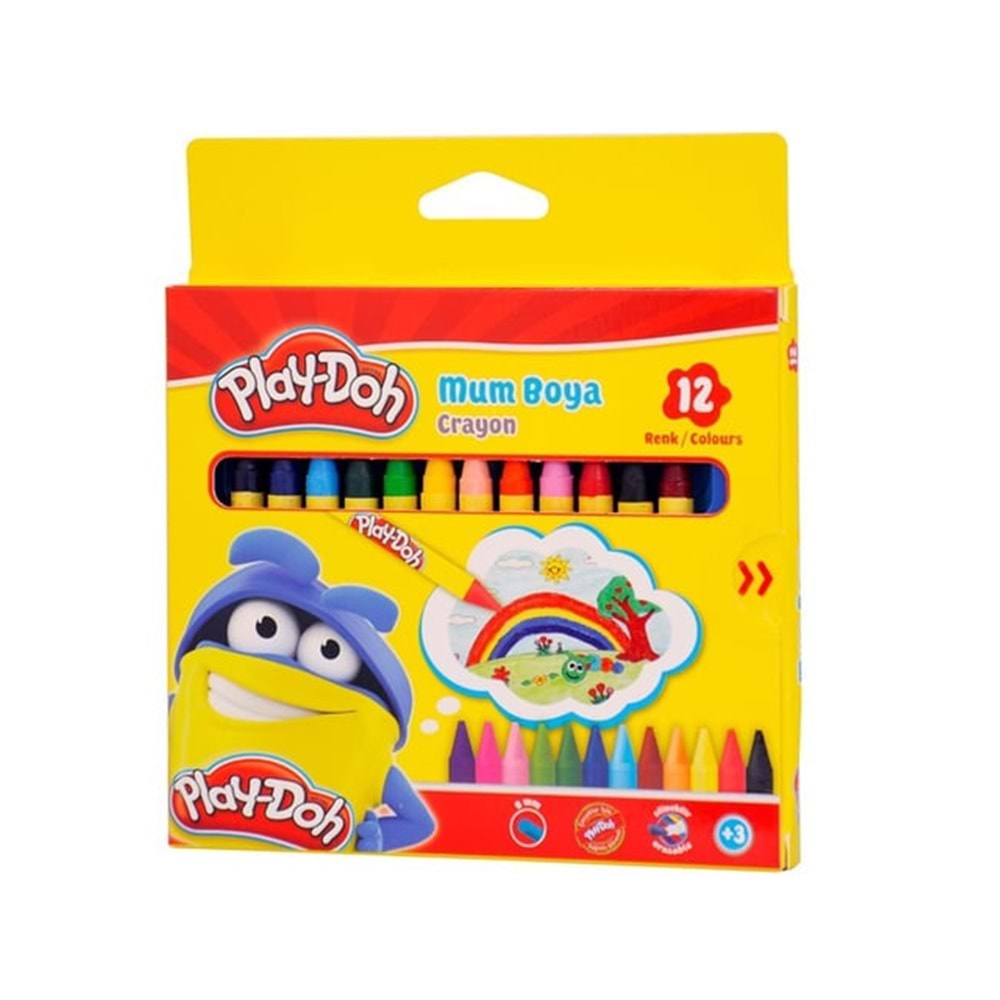 Play-Doh Mum Pastel Boya Crayon Yuvarlak 12 Renk CRN-CR004