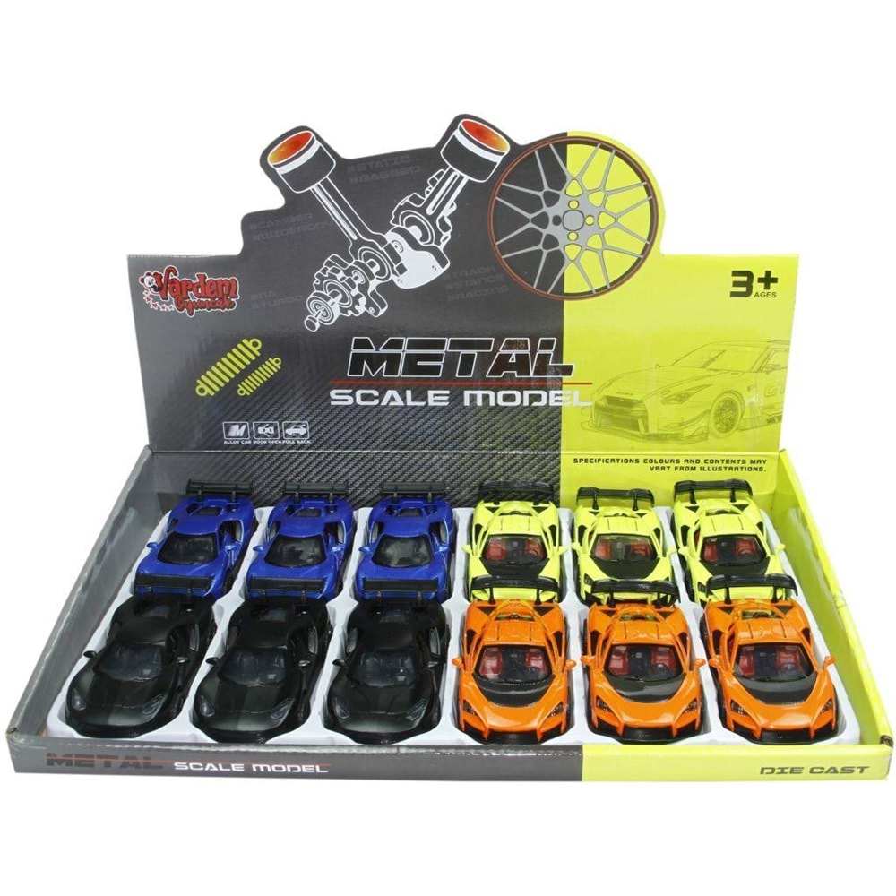 Vardem Oyuncak Çek Bırak 1:36 Metal Spor Araba KM-36121C (1 Adet)