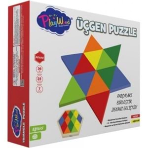 Playwood Kutuda Ahşap Üçgen Puzzle 24 Parça ONY-395