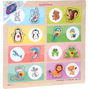 Play Wood Ahşap Tutmalı Eşleştirme Hayvanlar ONY-366/367