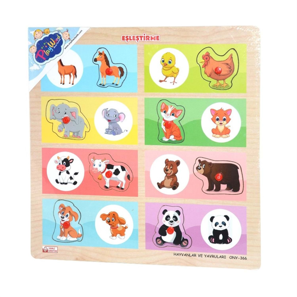 Play Wood Ahşap Tutmalı Eşleştirme Hayvanlar ONY-366/367