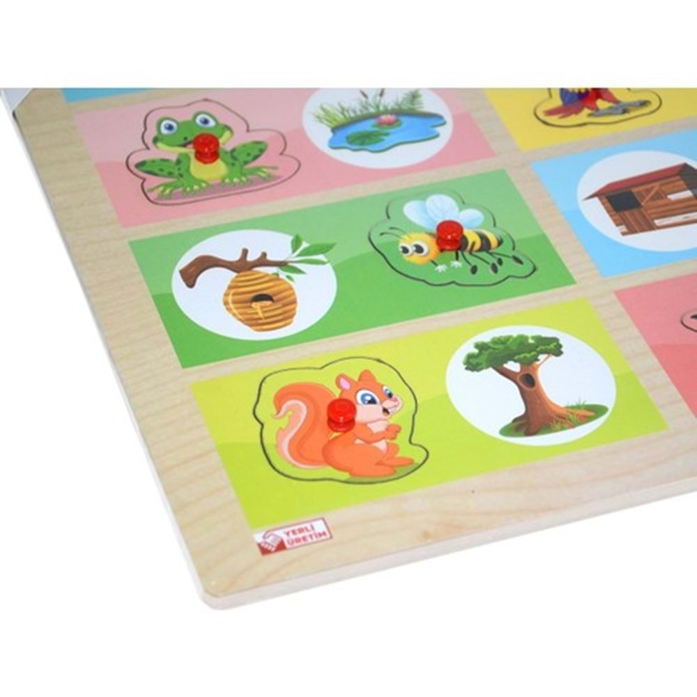 Play Wood Ahşap Tutmalı Eşleştirme Hayvan Yaş ONY-363/364