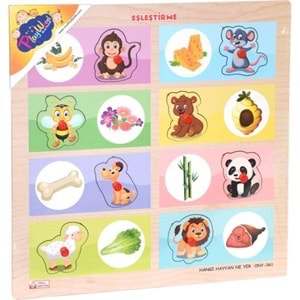 Play Wood Ahşap Tutmalı Eşleştirme Hayvan Yer ONY-360/361