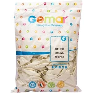 Gemar Balon G120 33Cm 100 Lü Beyaz #01
