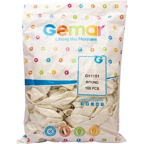 Gemar Balon G120 33Cm 100 Lü Beyaz #01