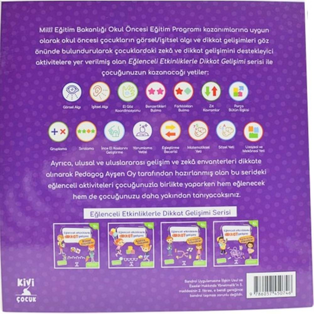 Kivi Çocuk Eğlenceli Etkinliklerle Dikkat Gelişimi Sözel Ve Sayısal Etkinlikler