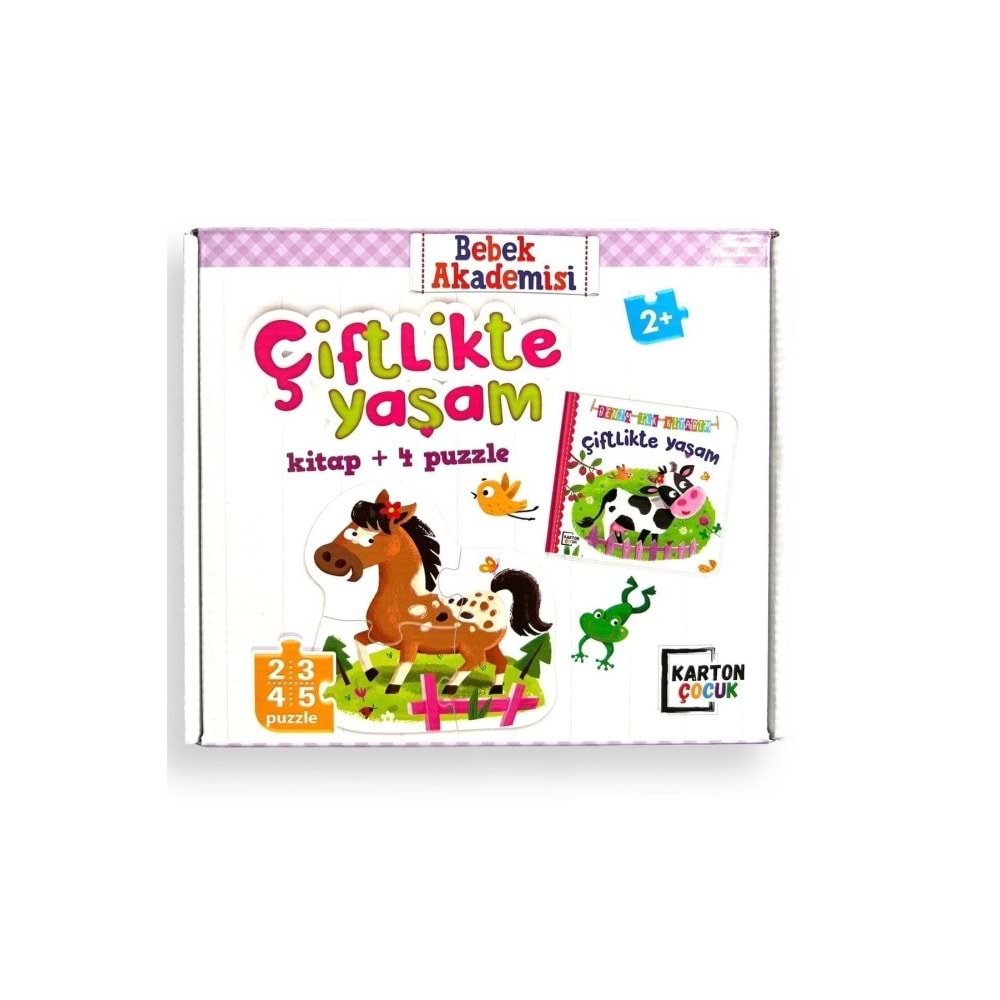 Karatay Yayınları Bebek Akademisi Çiftlikte Yaşam Kitap+Puzzle