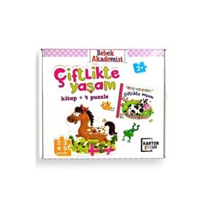 Karatay Yayınları Bebek Akademisi Çiftlikte Yaşam Kitap+Puzzle