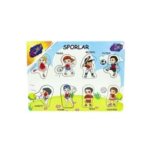 Play Wood Tutmalı Ahşap Puzzle Sporlar ONY-143