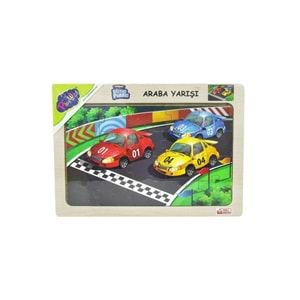 Play Wood Ahşap Eğitici Puzzle Araba Yarışı ONY-93/94/95/