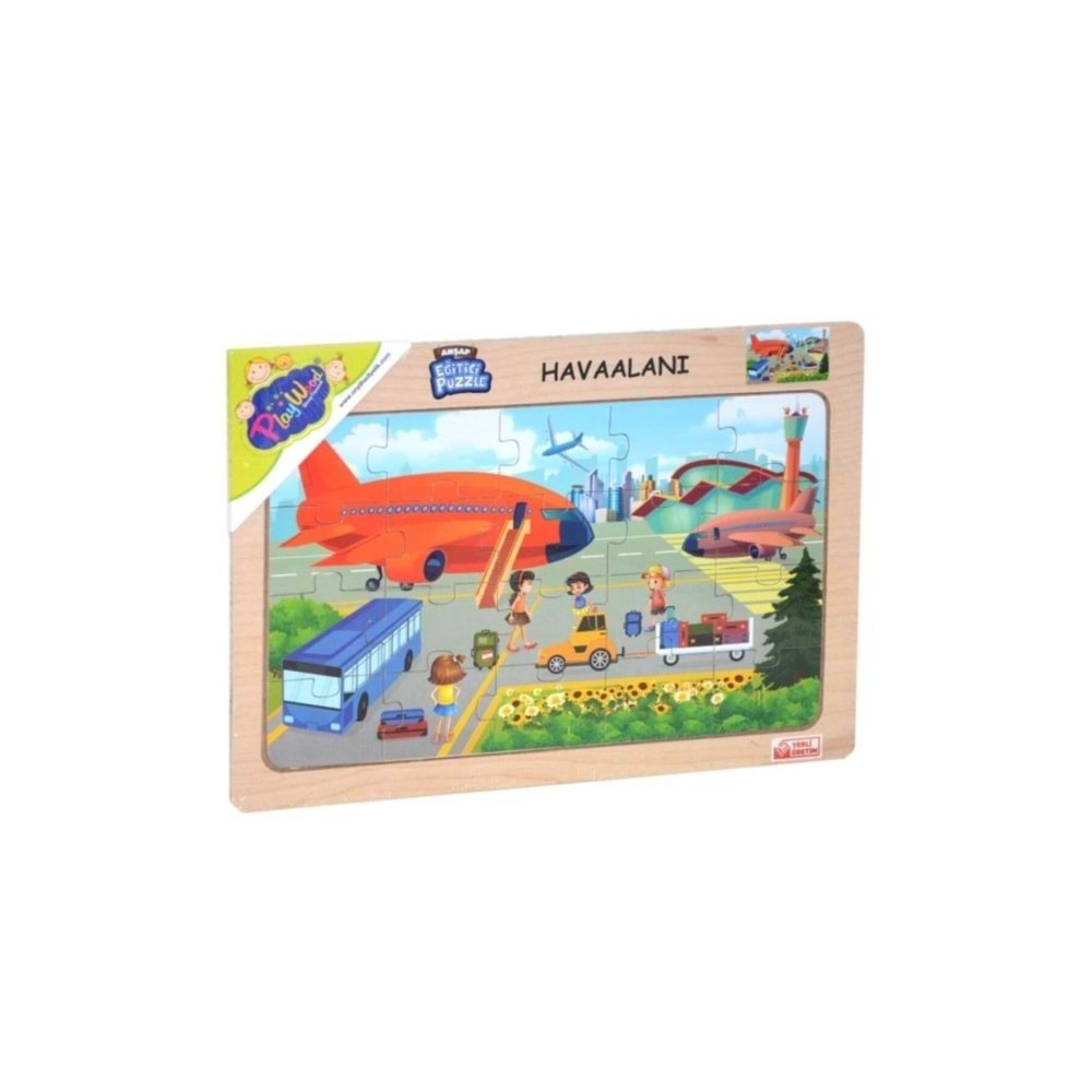 Play Wood Ahşap Eğitici Puzzle Havaalanı ONY-233