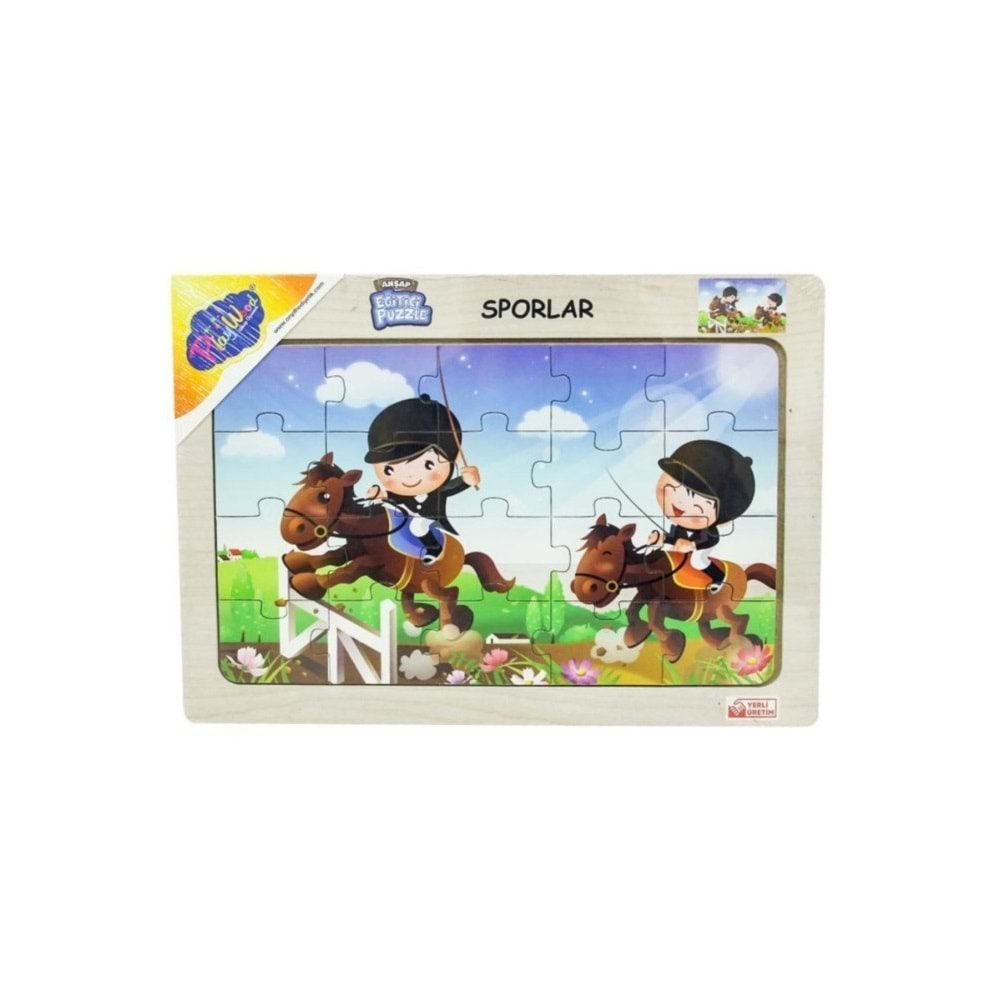 Play Wood Ahşap Eğitici Puzzle Sporlar ONY-85