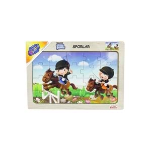 Play Wood Ahşap Eğitici Puzzle Sporlar ONY-85