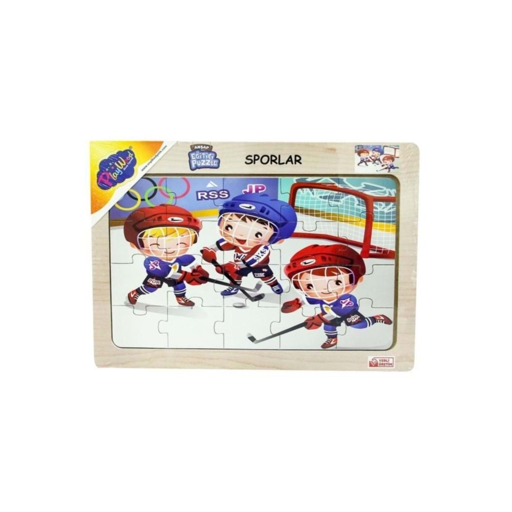Play Wood Ahşap Eğitici Puzzle Sporlar ONY-85