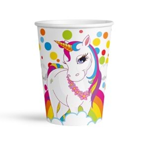 Kika Rainbow Unicorn Karton Bardak 8oz 8 Li
