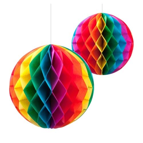 Kika Gökkuşağı Petekli Kağıt Süs 2li