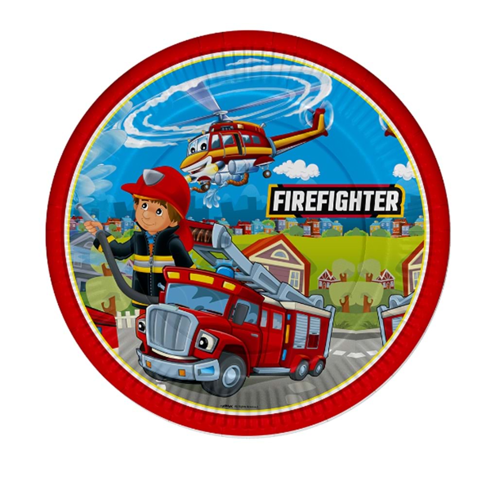 Kika Firefighters Karton Tabak 23cm 8 Li