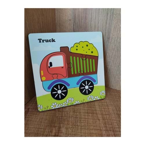 Ankebut Mini 4 Parça Kamyon Ahşap Puzzle
