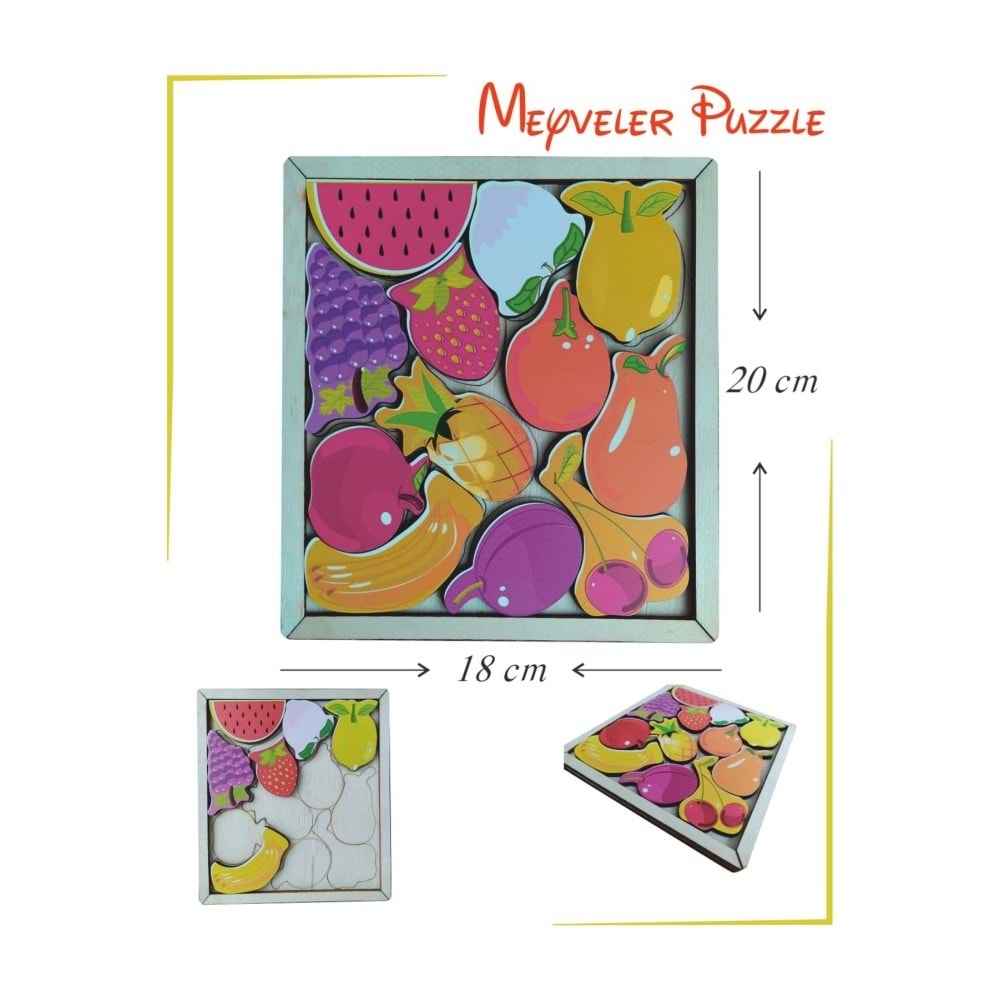 Ankebut Oyuncak Meyveler Puzzle 18*20 Cm