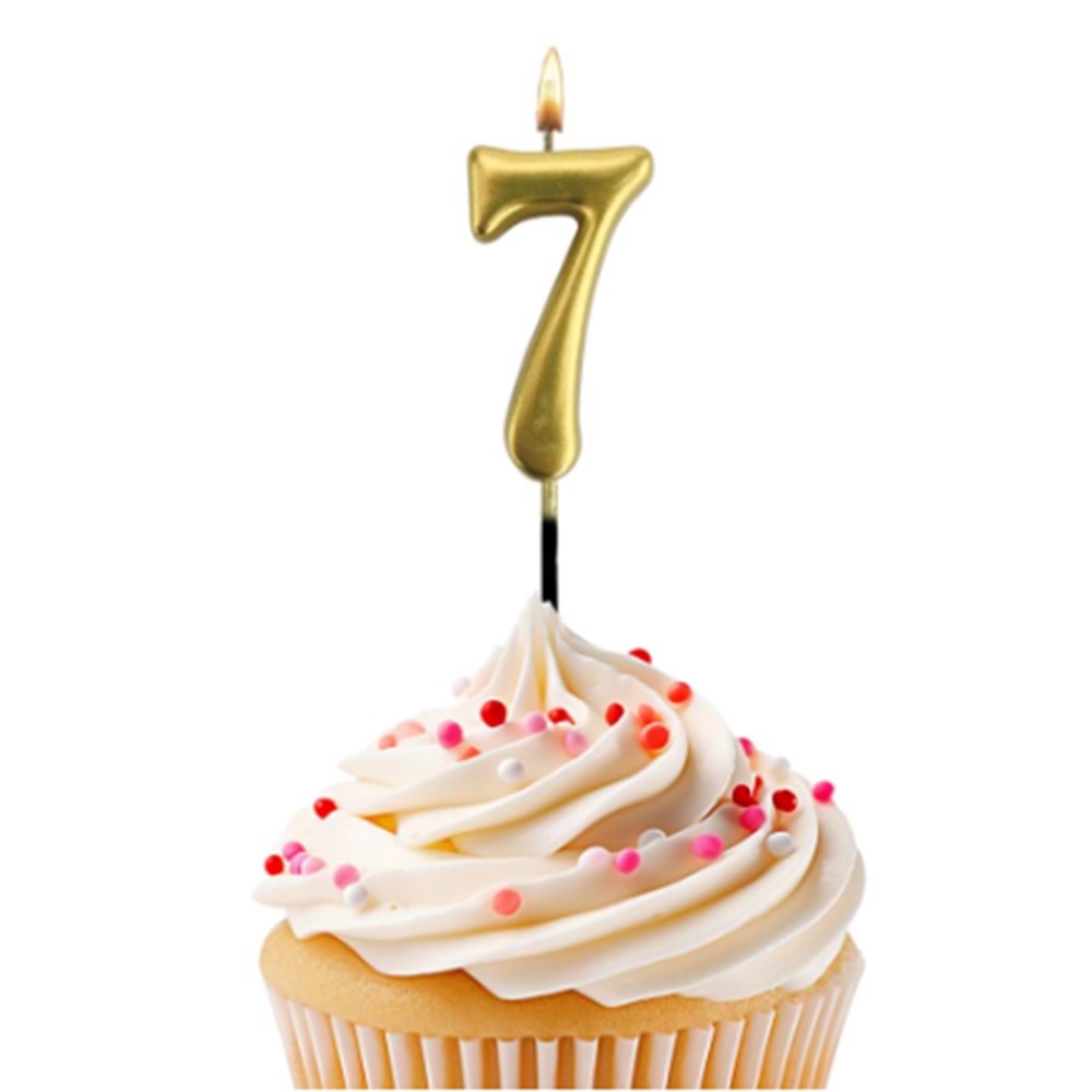 Kikajoy Rakam Mum 7cm Altın 7