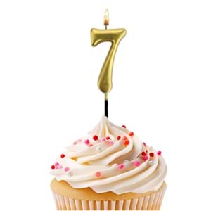 Kikajoy Rakam Mum 7cm Altın 7