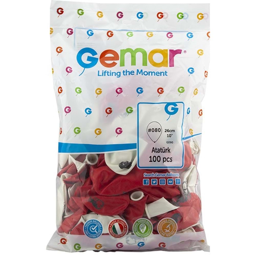 Gemar Balon GD90 26Cm 100 Lü Atatürk