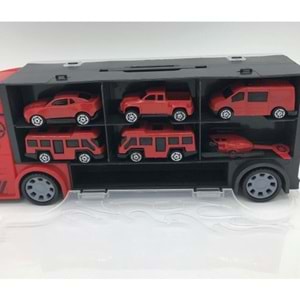 King Kids 6 Mini Araç ve Taşıyıcı Kamyon Kırmızı LAL 2016