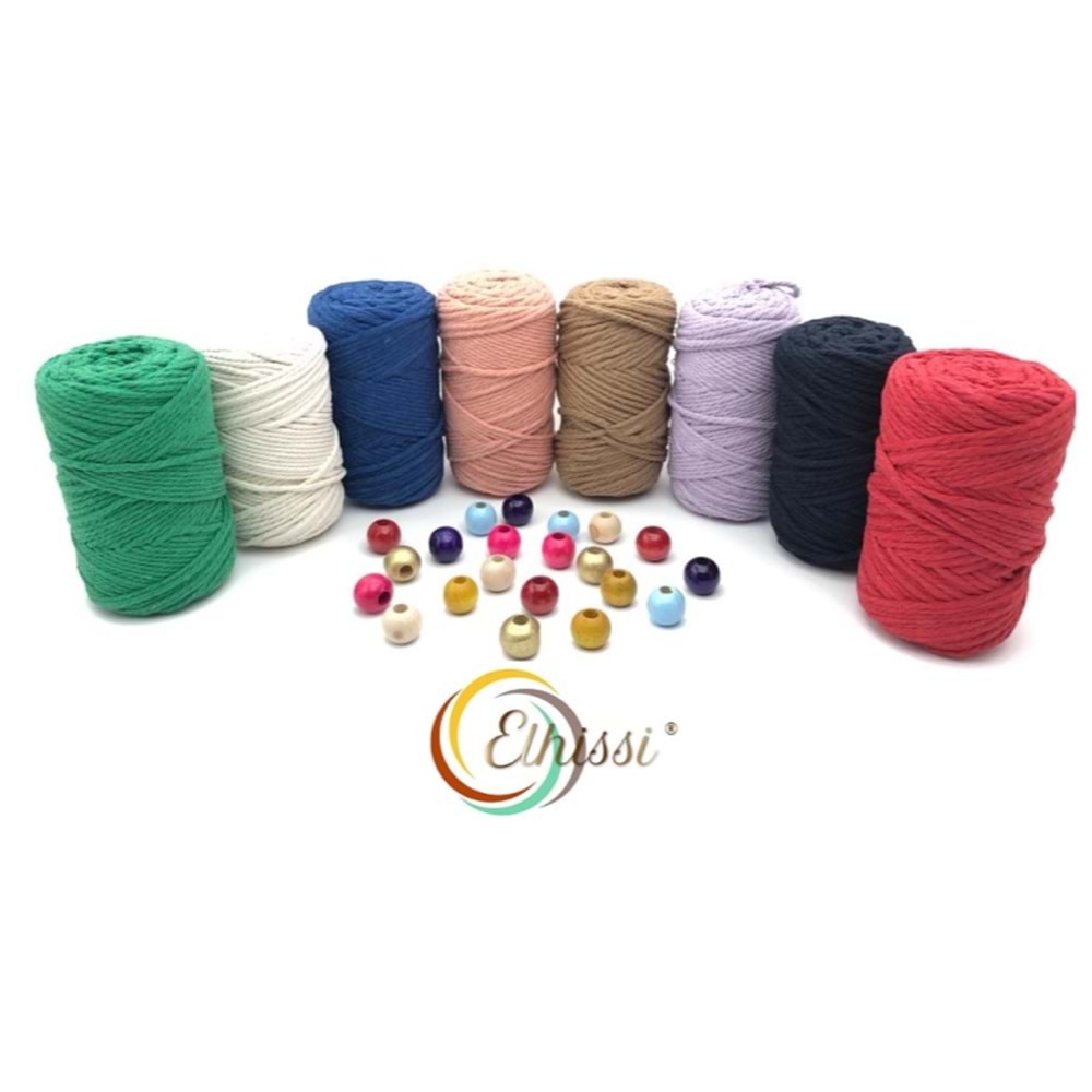 3 Burgu Pamuklu Makrome İpi