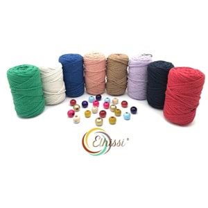 3 Burgu Pamuklu Makrome İpi