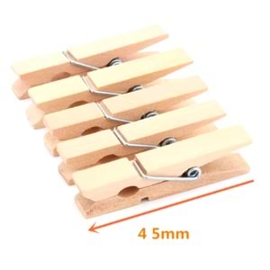 Hm Ahşap Mini Mandal Sade 45mm 6850-10 100 Lü