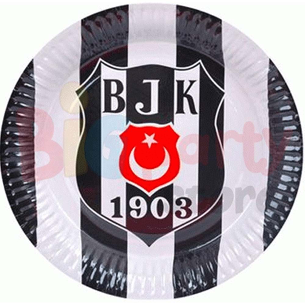 Karton Tabak Beşiktaş Lisanslı 23cm 8 Li