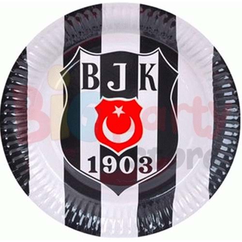 Karton Tabak Beşiktaş Lisanslı 23cm 8 Li