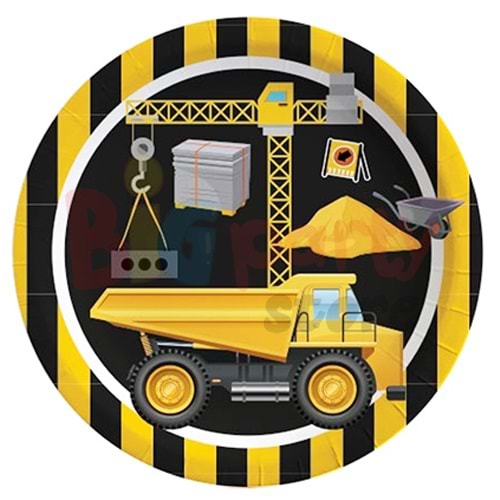 Karton Tabak İnşaat Temalı 23cm 8 Li