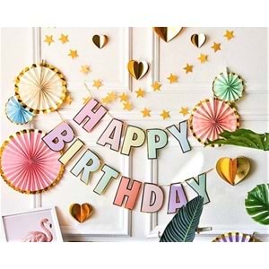 Birthday Makaron Banner Varaklı