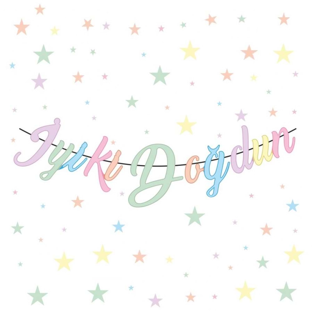 Banner Karton Yazı İyiki Doğdun Kaligrafi